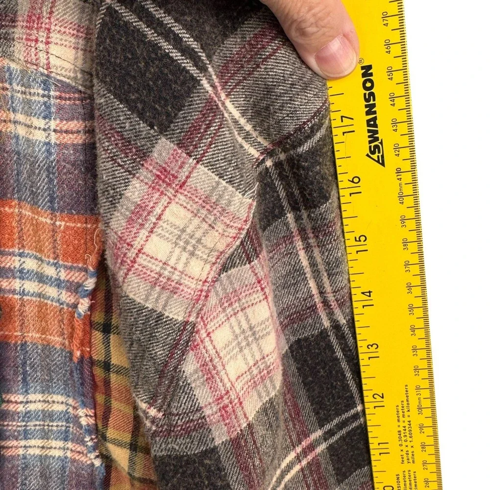 BDG Urban Outfitters Patchwork Plaid Flannel Button‎ Down Shirt Medium Festival - Picture 12 of 12